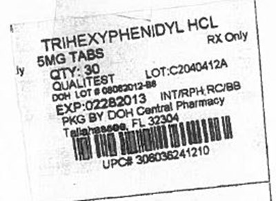 Label Image For 5mg (Trihexyphenidyl HCl 5mg Qualitest)